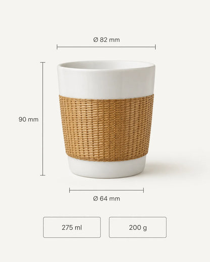 Bamboo over Porcelain Daily Cup dimensions and 275 ml capacity