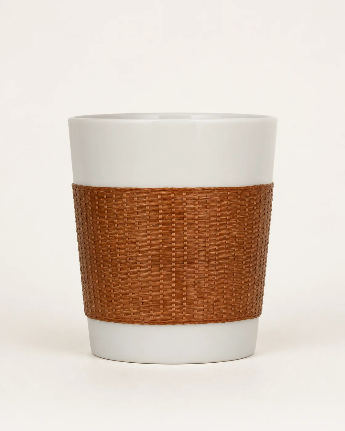 Baked Bamboo over Porcelain Daily Cup, front view