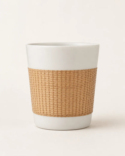 Natural Bamboo over Porcelain Daily Cup, front view